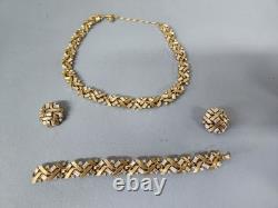 TRIFARI Cordon D'or Book-Set Alfred Philippe Earrings Bracelet Necklace Gold