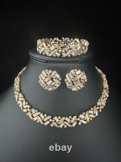 TRIFARI Cordon D'or Book Set Alfred Philippe Trifanium Rhinestones PAT PEND