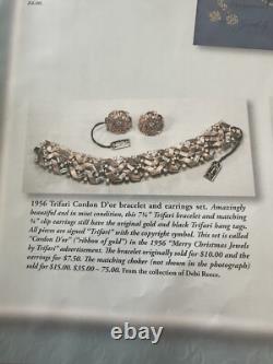 TRIFARI Cordon D'or Book Set Alfred Philippe Trifanium Rhinestones PAT PEND