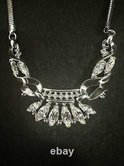 TRIFARI Coronet Set Navette SILVER Alfred Philippe PAT PEND Demi-Parure Book