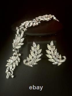 TRIFARI Crescendo Set Earrings Bracelet Rhodium Rhinestones A. Philippe withBox