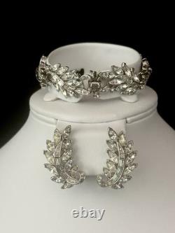 TRIFARI Crescendo Set Earrings Bracelet Rhodium Rhinestones A. Philippe withBox TRIFARI Crescendo Set Earrings Bracelet Rhodium Rhinestones A. Philippe withBox