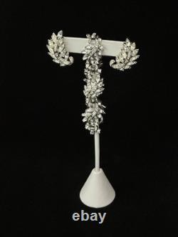 TRIFARI Crescendo Set Earrings Bracelet Rhodium Rhinestones A. Philippe withBox