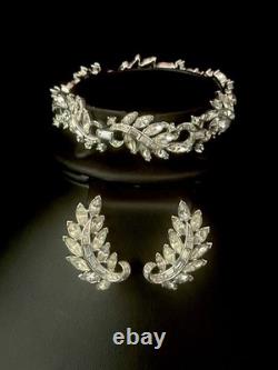 TRIFARI Crescendo Set Earrings Bracelet Rhodium Rhinestones A. Philippe withBox