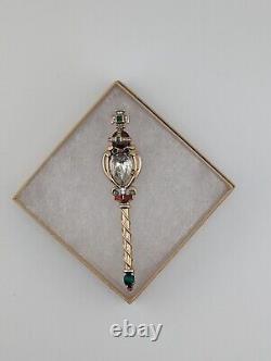 TRIFARI Crown Brooch Scepter Queen Elizabeth Coronation Gems Series RARE
