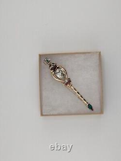TRIFARI Crown Brooch Scepter Queen Elizabeth Coronation Gems Series RARE
