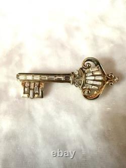 TRIFARI Crown & Key Gold-Trifanium Alfred Philippe 1950 Rhinestones PAT PEND