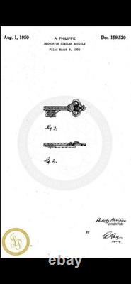 TRIFARI Crown & Key Gold-Trifanium Alfred Philippe 1950 Rhinestones PAT PEND
