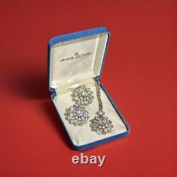 TRIFARI Crystal Flower Set Alfred Philippe Rhodium Marquise Flower Crown withBOX