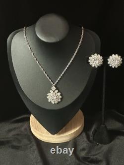 TRIFARI Crystal Flower Set Alfred Philippe Rhodium Marquise Flower Crown withBOX