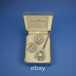 TRIFARI Crystal Flower Set Alfred Philippe Rhodium Marquise Flower Crown withBOX