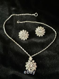 TRIFARI Crystal Flower Set Alfred Philippe Rhodium Marquise Flower Crown withBOX