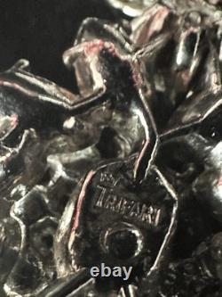 TRIFARI Crystal Flower Set Alfred Philippe Rhodium Marquise Flower Crown withBOX