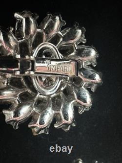 TRIFARI Crystal Flower Set Alfred Philippe Rhodium Marquise Flower Crown withBOX