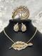 TRIFARI Crystal-Pave' Leaf Set Alfred Philippe Trifanium Earrings Brooches