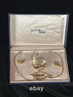 TRIFARI Crystal-Pave' Leaf Set Alfred Philippe Trifanium Earrings Brooches