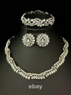 TRIFARI Crystal Pave Waves Oval Rhinestone Diamanté Parure Alfred Philippe Box