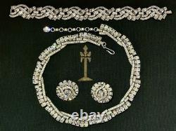 TRIFARI Crystal Pave Waves Oval Rhinestone Diamanté Parure Alfred Philippe Box