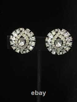 TRIFARI Crystal Pave Waves Oval Rhinestone Diamanté Parure Alfred Philippe Box