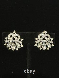 TRIFARI Crystal Ribbon Set 1948 Rhodium Rhinestones Alfred Philippe PAT PEND Box