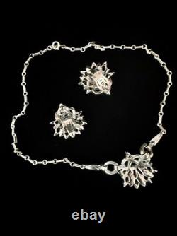 TRIFARI Crystal Ribbon Set 1948 Rhodium Rhinestones Alfred Philippe PAT PEND Box