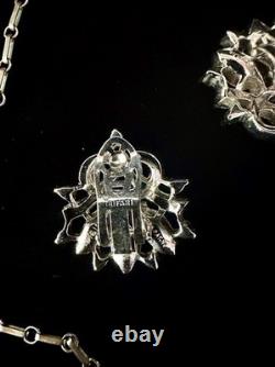 TRIFARI Crystal Ribbon Set 1948 Rhodium Rhinestones Alfred Philippe PAT PEND Box