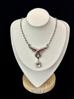 TRIFARI Crystal & Ruby-Red Parure 1952 Earrings Necklace Dangle Alfred Philippe