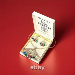 TRIFARI DEAREST Fan Set Alfred Philippe Pear Teardrop Gold-Tone PAT PEND withBox