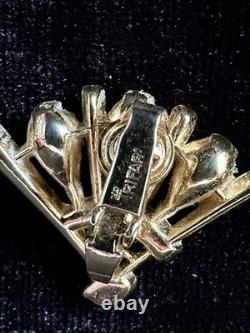 TRIFARI DEAREST Fan Set Alfred Philippe Pear Teardrop Gold-Tone PAT PEND withBox