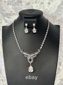 TRIFARI Dangle Pear Demi-Parure Earrings Necklace Alfred Philippe PAT PEND 1952