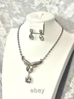 TRIFARI Dangle Pear Demi-Parure Earrings Necklace Alfred Philippe PAT PEND 1952