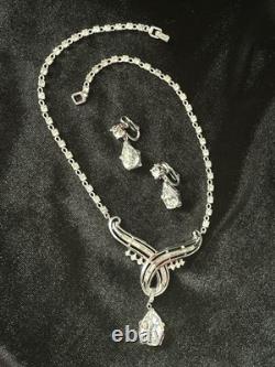 TRIFARI Dangle Pear Demi-Parure Earrings Necklace Alfred Philippe PAT PEND 1952