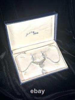 TRIFARI Dangle Pear Demi-Parure Earrings Necklace Alfred Philippe PAT PEND 1952