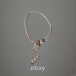 TRIFARI Dangle Tassel Set 1950 Rhodium Alfred Philippe Snake Chain PAT PEND