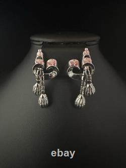 TRIFARI Dangle Tassel Set 1950 Rhodium Alfred Philippe Snake Chain PAT PEND