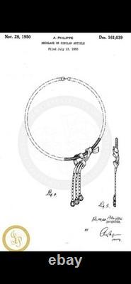 TRIFARI Dangle Tassel Set 1950 Rhodium Alfred Philippe Snake Chain PAT PEND