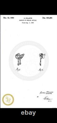 TRIFARI Dangle Tassel Set 1950 Rhodium Alfred Philippe Snake Chain PAT PEND