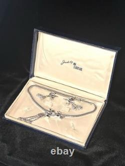 TRIFARI Dangle Tassel Set Rhodium Alfred Philippe Snake Chain PAT PEND 1950