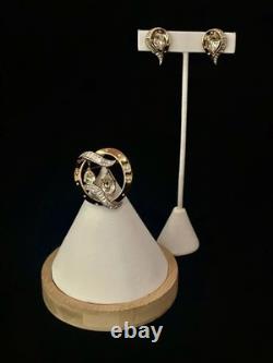 TRIFARI Day and Night Set 1954 Earrings Brooch Spangle Alfred Philippe withBox