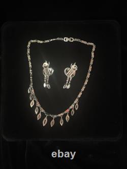 TRIFARI Diamanté Dangle Parure Alfred Philippe Navette Silver-Trifanium PAT PEND