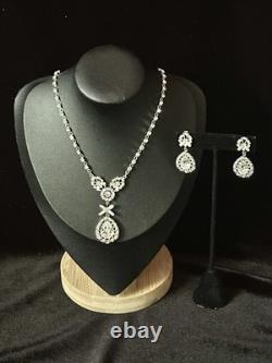 TRIFARI Diamanté Demi-Parure Alfred Philippe Halo Pear Rhinestones PAT PEND 1952