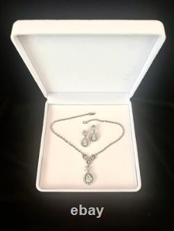 TRIFARI Diamanté Demi-Parure Alfred Philippe Halo Pear Rhinestones PAT PEND 1952