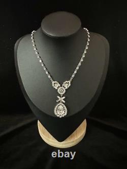 TRIFARI Diamanté Demi-Parure Alfred Philippe Halo Pear Rhinestones PAT PEND 1952