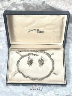 TRIFARI Diamanté Pave' Alfred Philippe Earrings Necklace Silver-Trifanium