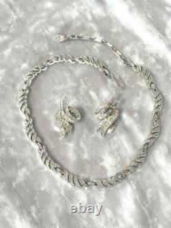 TRIFARI Diamanté Pave' Alfred Philippe Earrings Necklace Silver-Trifanium
