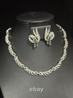 TRIFARI Diamanté Pave' Alfred Philippe Earrings Necklace Silver-Trifanium