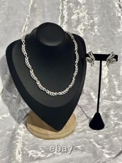 TRIFARI Diamanté Pave' Alfred Philippe Earrings Necklace Silver-Trifanium