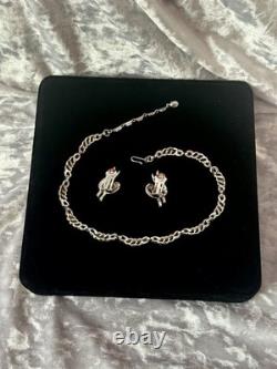 TRIFARI Diamanté Pave' Alfred Philippe Earrings Necklace Silver-Trifanium
