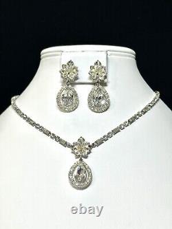 TRIFARI Diamanté Set Alfred Philippe Flower Teardrop Pear Trifanium PAT PEND
