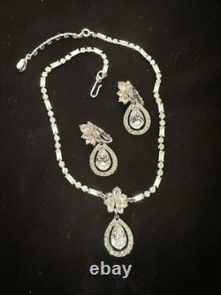 TRIFARI Diamanté Set Alfred Philippe Flower Teardrop Pear Trifanium PAT PEND